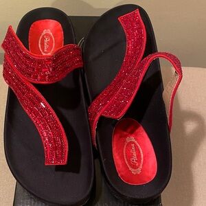 Atalina Women’s beautiful Red sparkling Sandals - Stylish Comfort